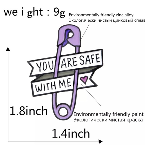 3/$10 💜 You’re Safe With Me” Unisex Pin for Nurses, Dr’s, Gifts and more - Picture 4 of 4